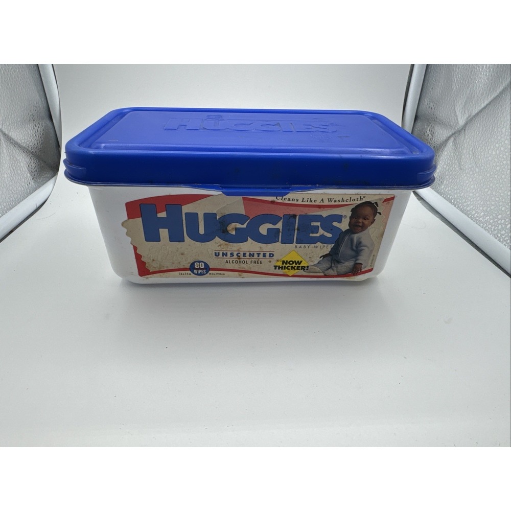 Vintage 1996 Huggies Unscented EMPTY Baby Wipes Container